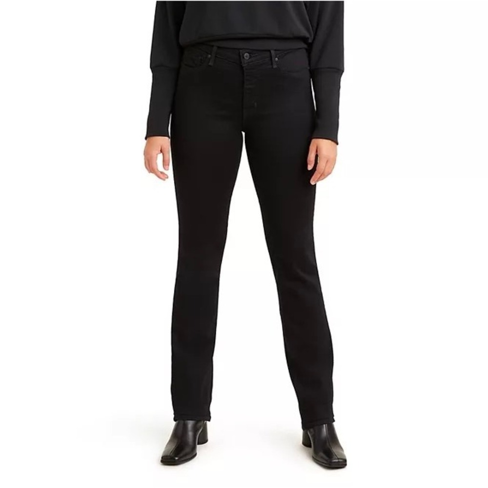 Levis 314 Shaping Straight Jeans Womens 27x32 Black Mid Rise Stellar Stretch